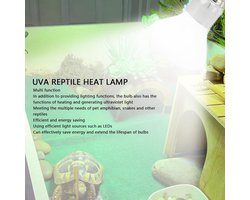 Reptielen Warmtelamp - UVA Lamp - Terrarium Verwarming - Dag Nacht Simulatie - 100 Watt - Wit