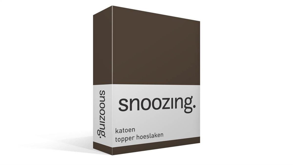 Snoozing - Katoen - Topper - Hoeslaken - Eenpersoons - 80x200 cm - Bruin