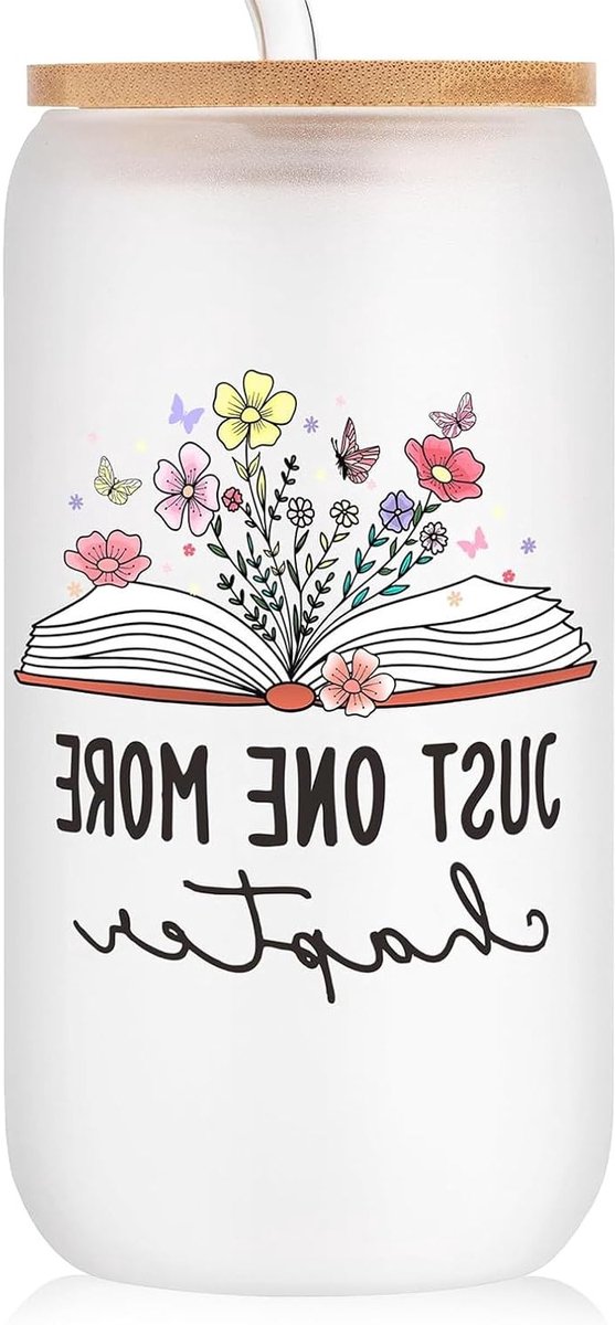 Unieke 470ml Glazen Mok met Boeken Thema, Perfect voor Boekliefhebbers en Lezers, Ideaal als Kerstcadeau met Kleurrijk Ontwerp