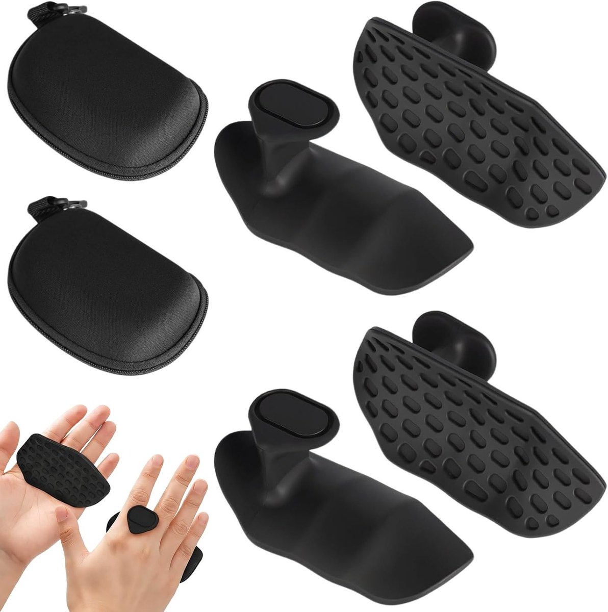 Ergonomische rubberen gripassistenten voor krachttraining, fitness en cross-training - 2 paar met opbergdoos