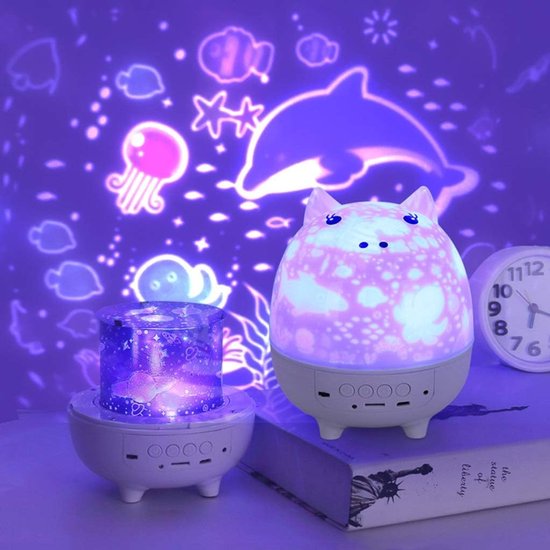 Sterrenhemel Projector - Nachtlampje Kinderen - Sfeer Creëren - Meerdere Lichtmodi - 12x12x15 cm - Wit — afbeelding 4