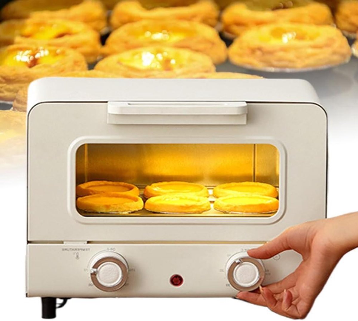 Elektrische Mini Oven - Kleine Keukenoven - Thuis Bakken - Instelbare Temperatuur - 10L Capaciteit - Wit