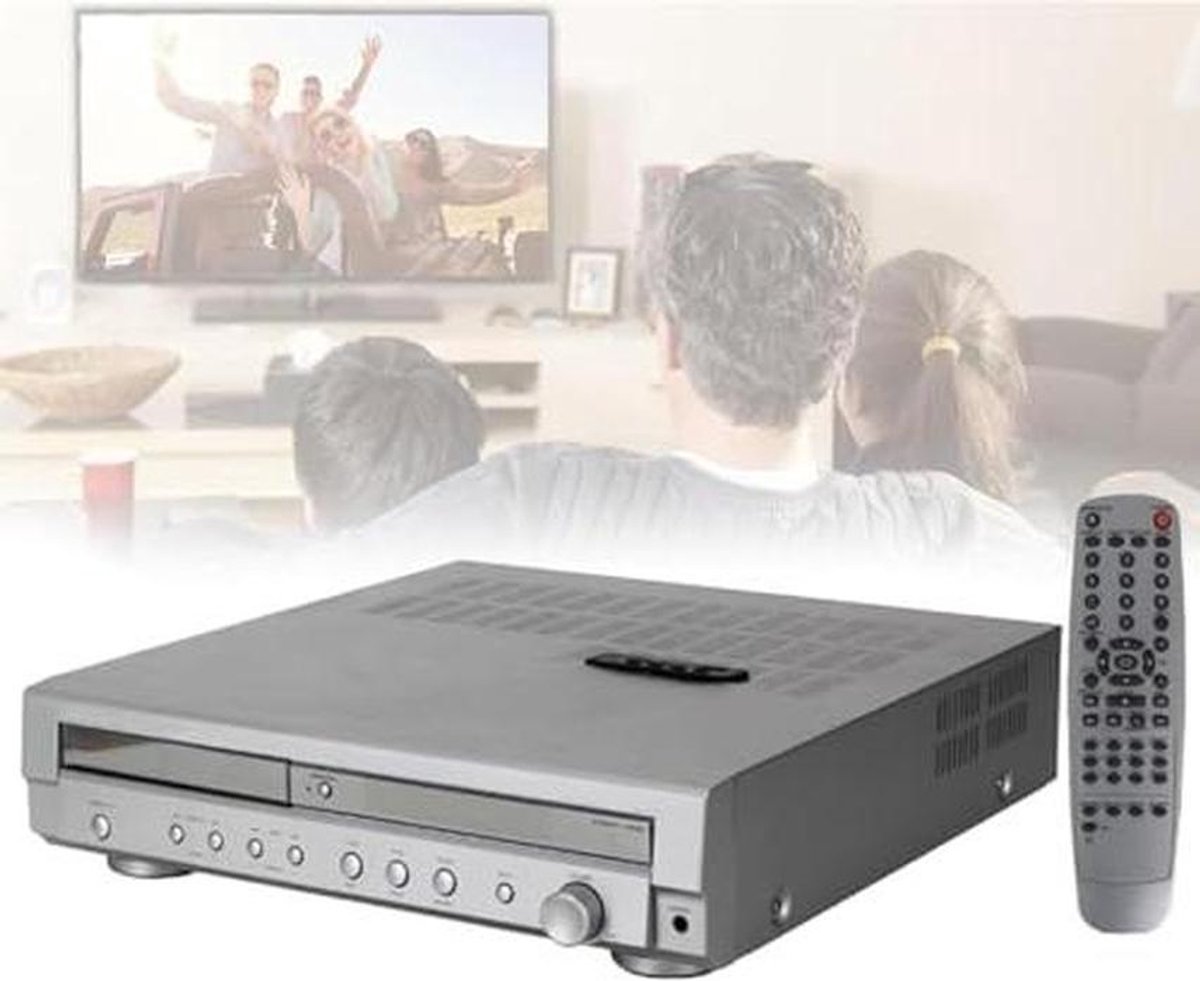Home Theatre Versterker - Audio Receiver - Film Geluid - Ingebouwde DVD Speler - 36x36x9 cm - Zwart