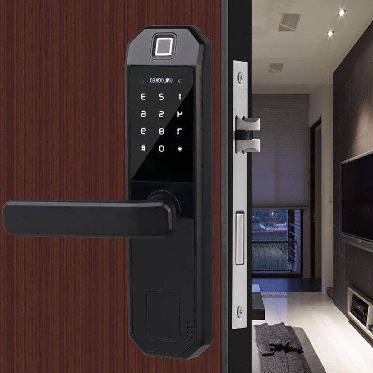 Vingerafdruk Deurslot - Elektronisch Slot - Thuis Beveiliging - Biometrische Toegang - 13 x 18 x 24 cm - Zwart