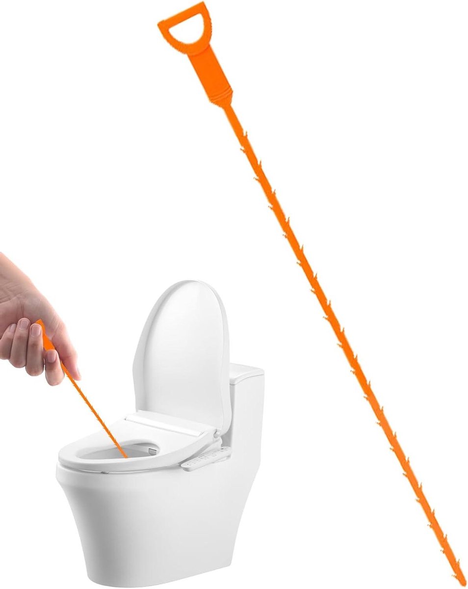 Afvoerreiniger Haak - Gootsteen Ontstopper - Verstoppingen Verwijderen - Flexibel Haakontwerp - 505 cm - Oranje