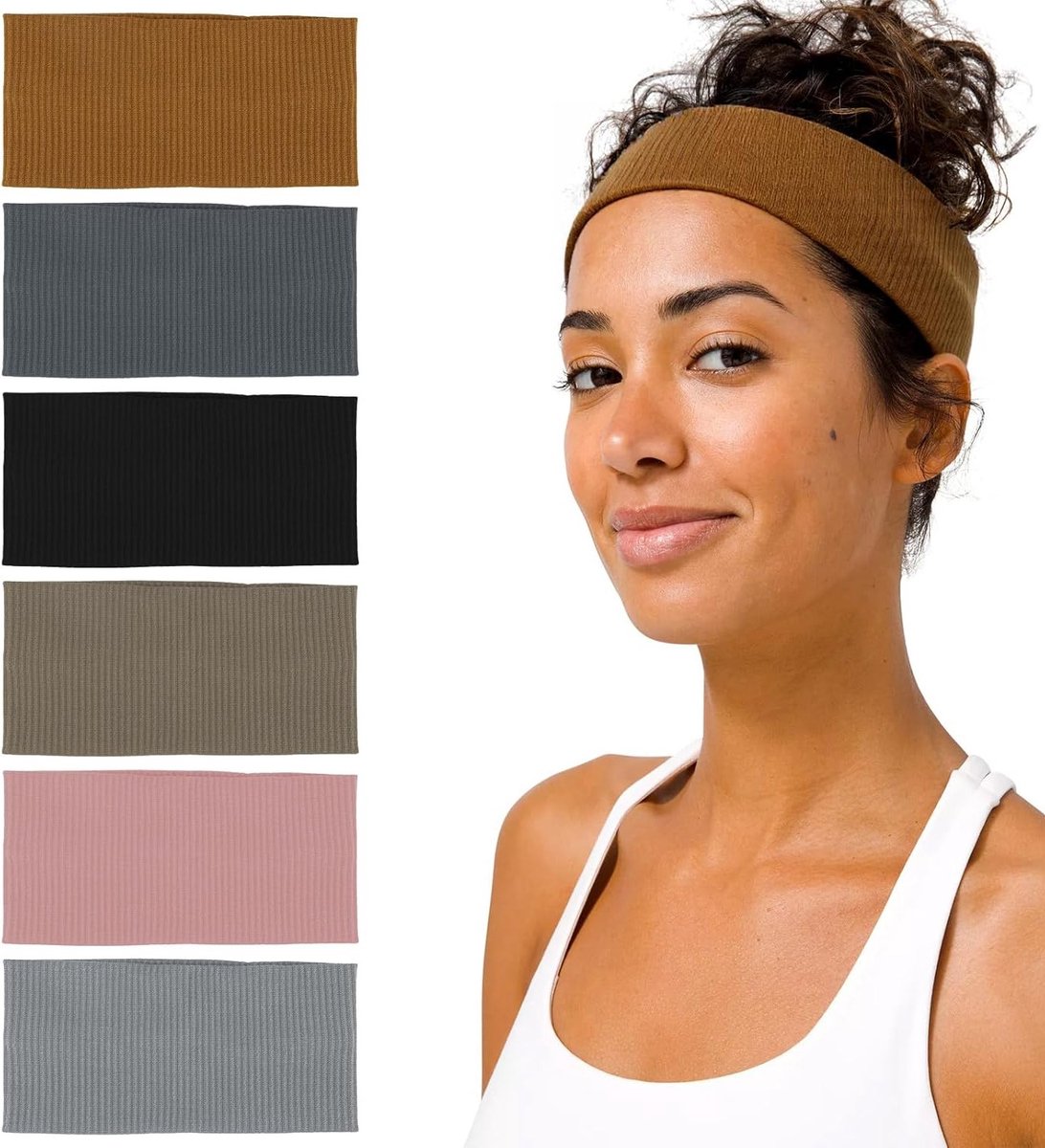 Set van 6 Dames Haarbanden - Elastische en Antislip Sport Haarbanden voor Hardlopen, Make-up en Yoga Training