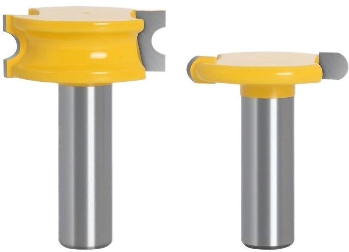 Freesset T-sleuf - Roundover Vloerfrezen - Houten Randen Frezen - Dubbele Schacht Maten - 6 mm 8 mm - Metaal