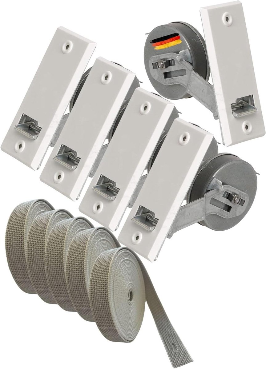 Rolluiken riemwikkelaar - Inbouw wikkelaar - Rolluiken bedienen - Eenvoudige montage - 5 stuks - Wit