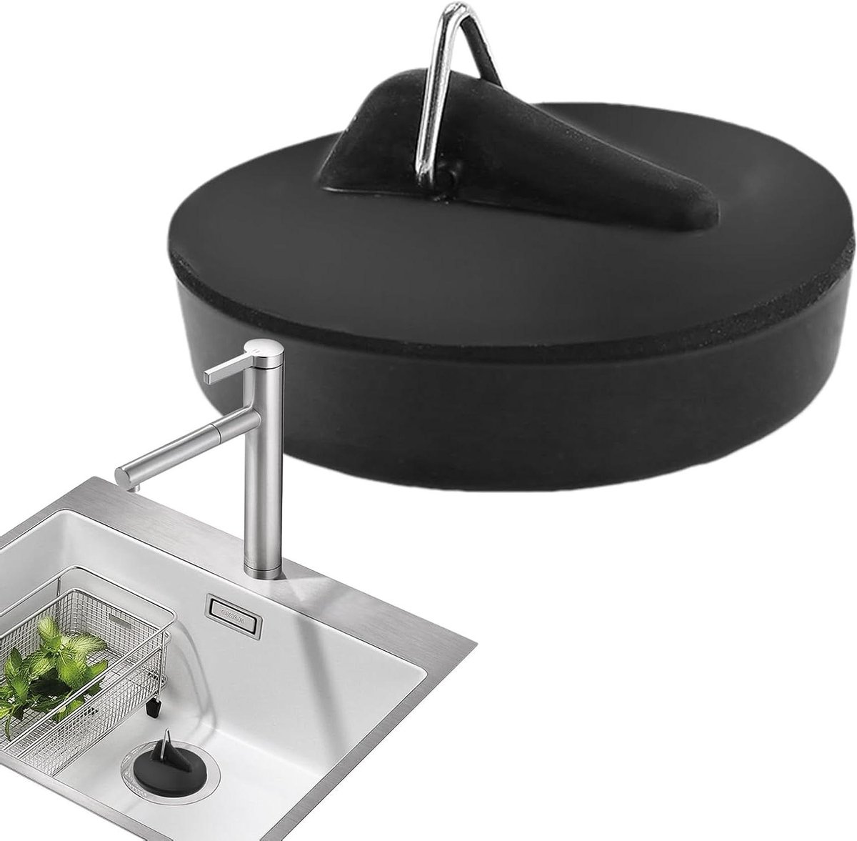 Badstop - Afvoerplug - Waterdicht Maken - Lekvrij Ontwerp - 4.5 x 2.2 cm - Zwart