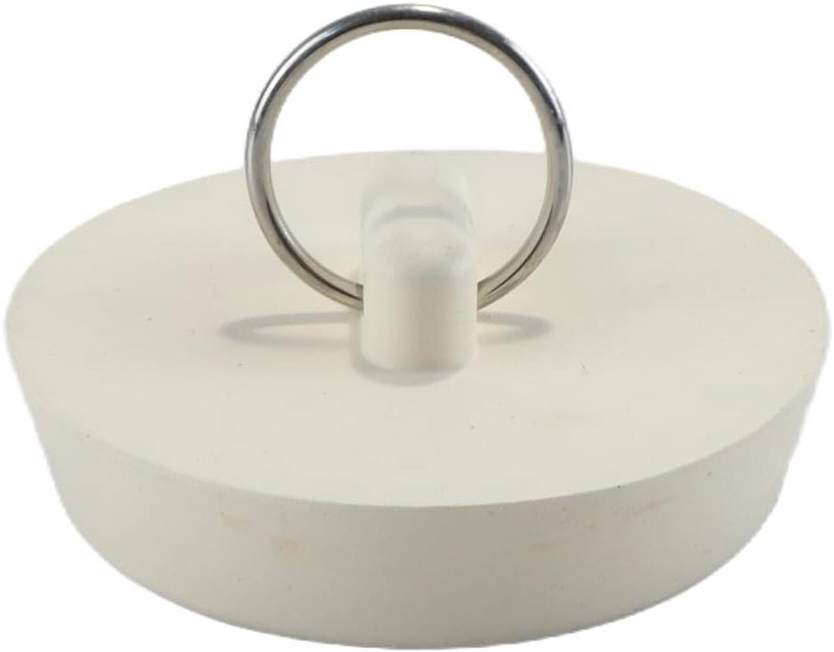 Badstop Rubber - Spoelbak Stopper - Waterdicht Afsluiten - Universele Pasvorm - 53-55.5mm Gat - Wit