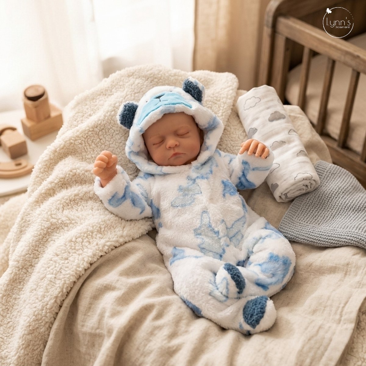 Reborn Baby Pop 'Nick' - 50 cm - Soft vinyl - Met beer outfit en accessoires - In geschenkdoos — afbeelding 12