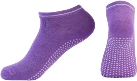 Yogasokken - Sportsokken - Anti slip sokken - Pilates - Teensokken - Gripsokken - Antislip - Fitness socks - Tegen uitglijden - Maat 36-40 - Paars - Jonyx — afbeelding 4