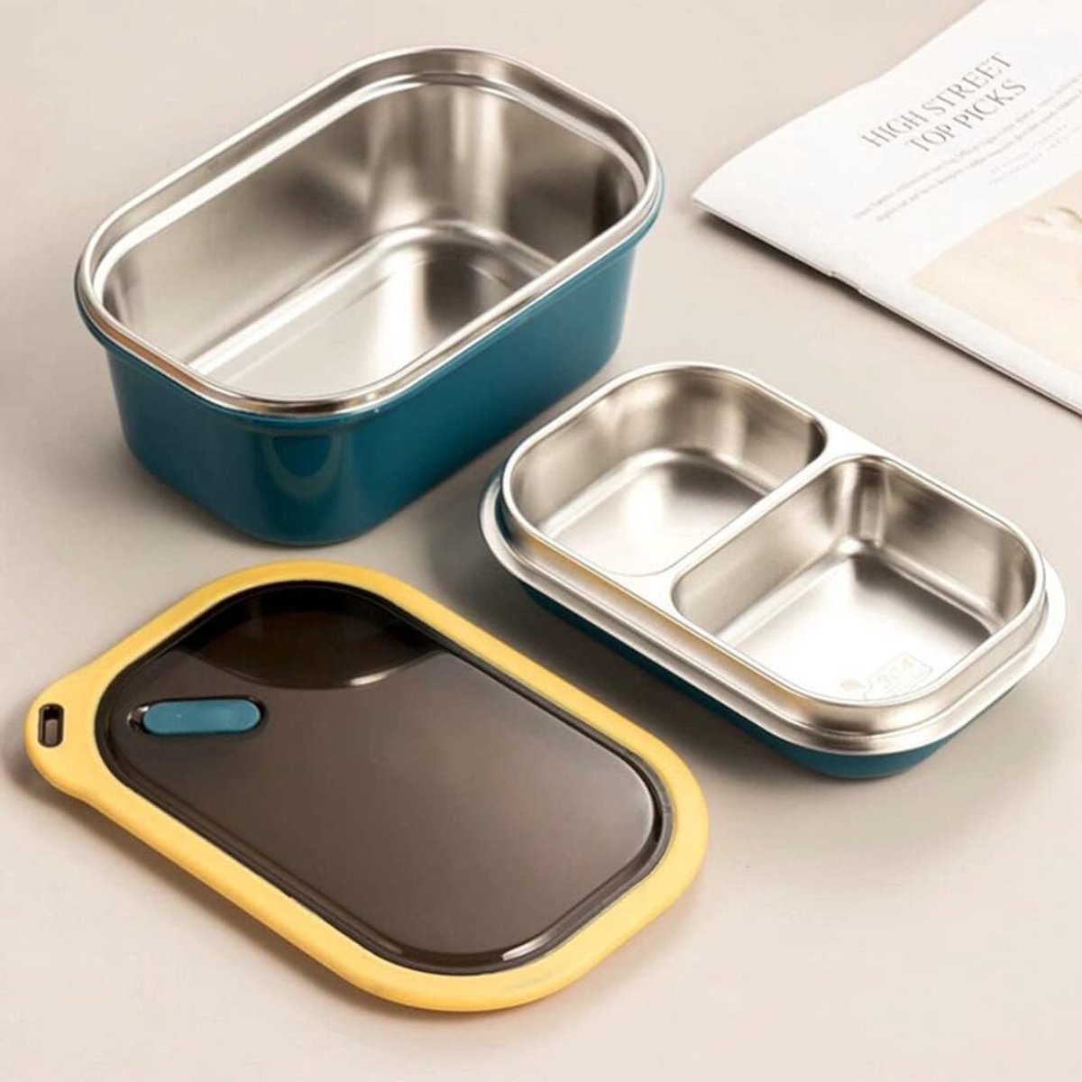 Bento Box - Lunch Container - Gezond Eten - Lekvrij Ontwerp - 1200ml - Blauw