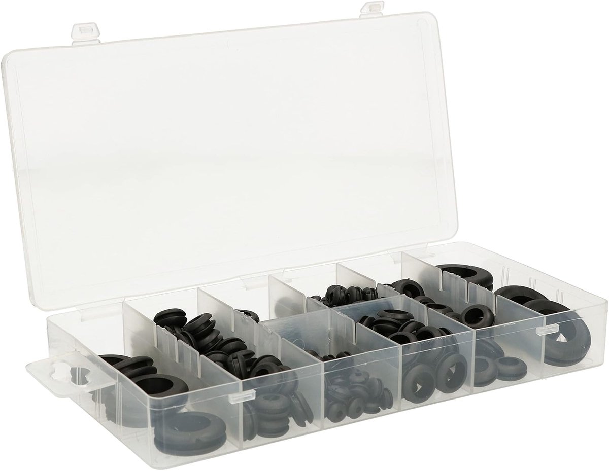 Rubberen Doorvoeringen - Beschermende Tubes - Kabel Bescherming - Set van 180 stuks - Diverse maten - Zwart