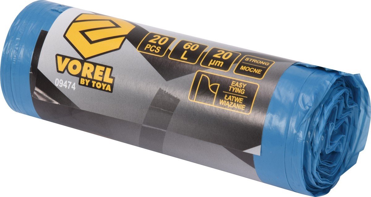 Vorel Sinus - Afvalzakken - Sterk - 60l - 20 Stuks
