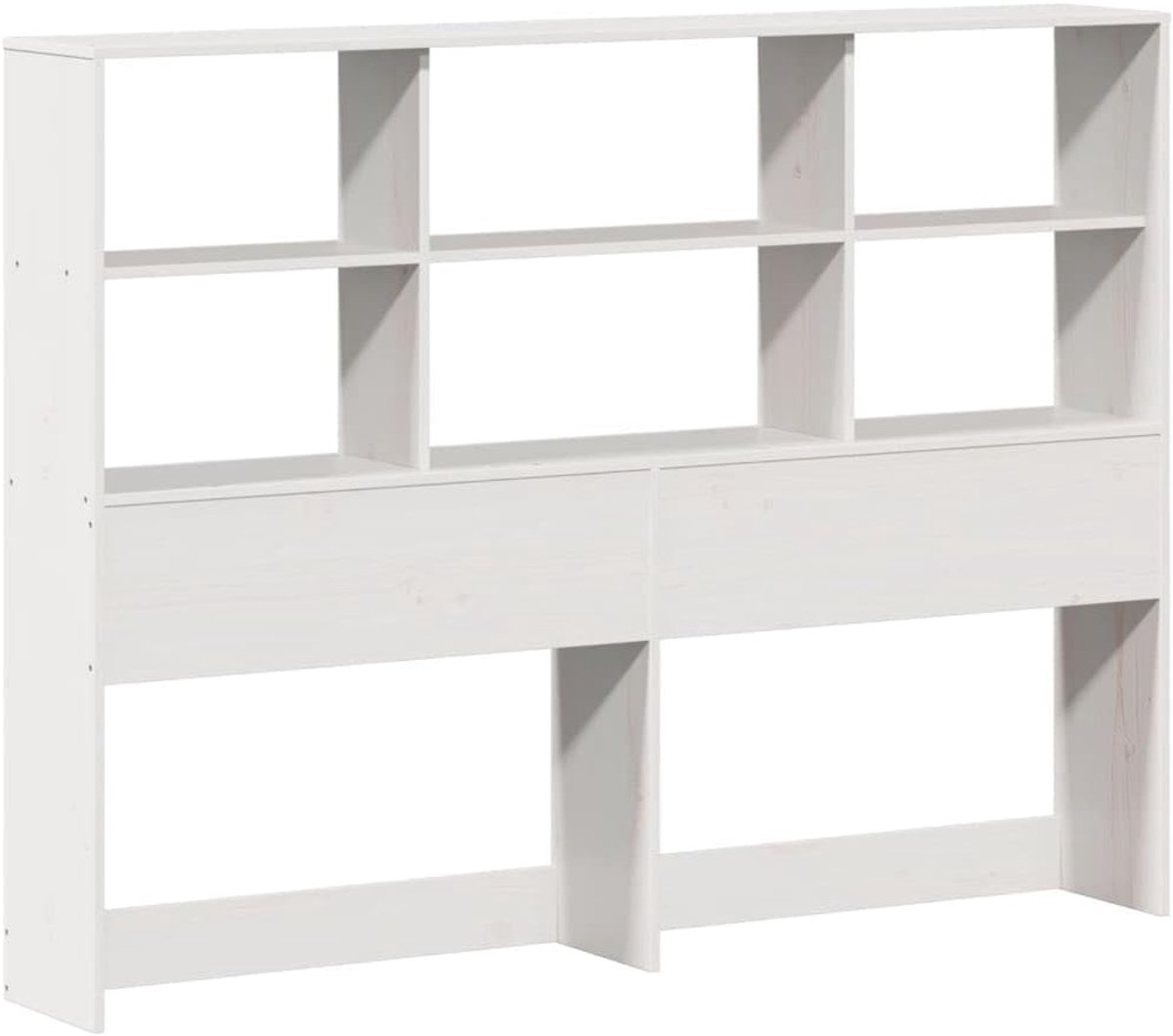 Hoofdbord | Hoofdeinde met opbergruimte 140 cm massief grenenhout wit