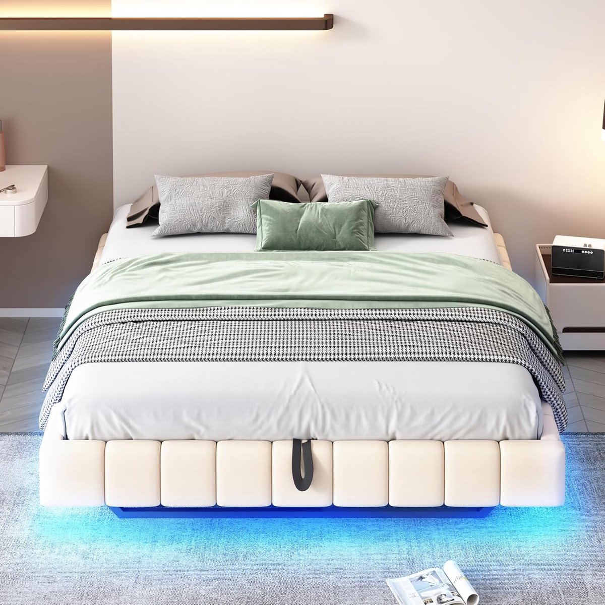Bed met opbergruimte - Tweepersoonsbed - Slaapkamer organiseren - Geïntegreerde ledverlich
