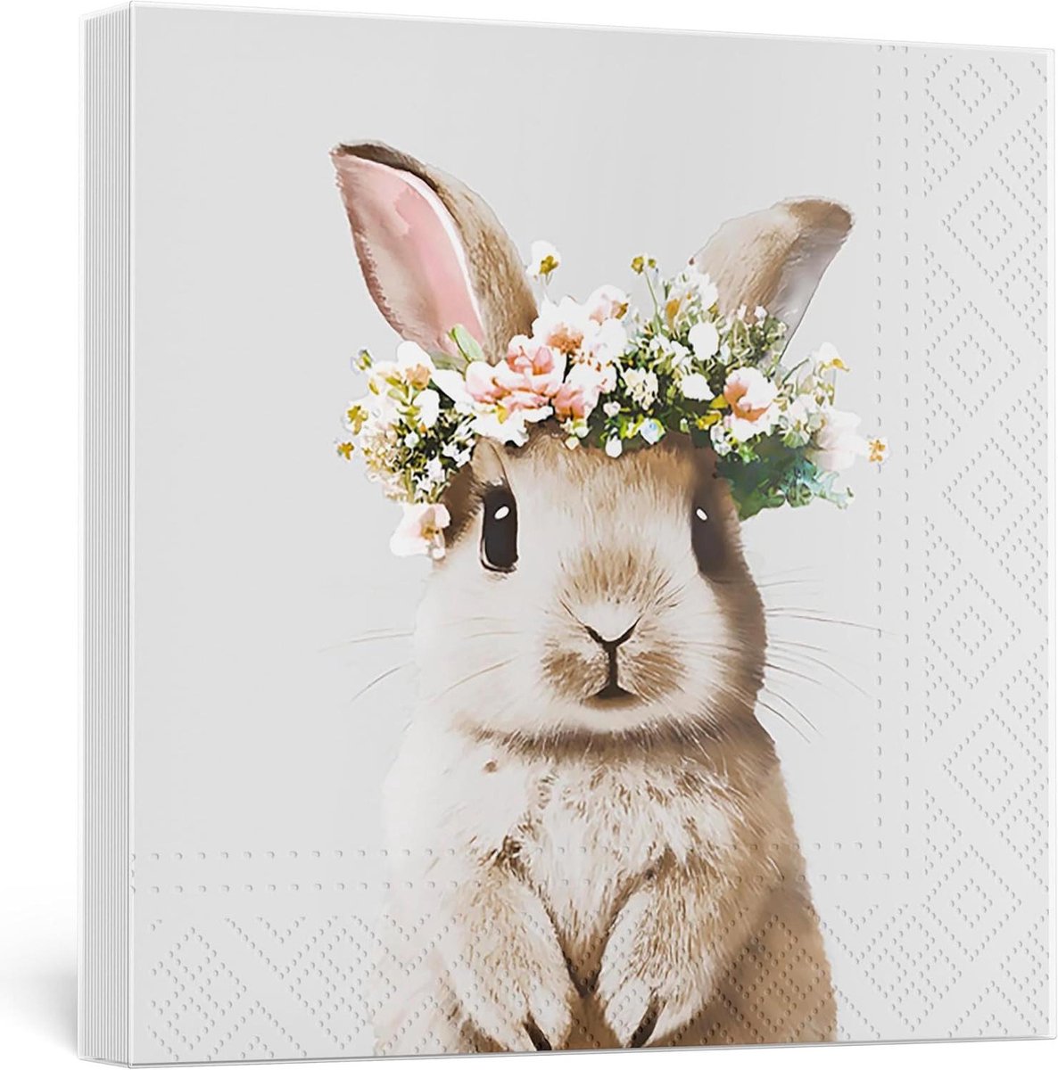 Papieren Servetten - Feestdecoratie - Paasfeest - 3-laags tissuepapier - 33x33 cm - Wit