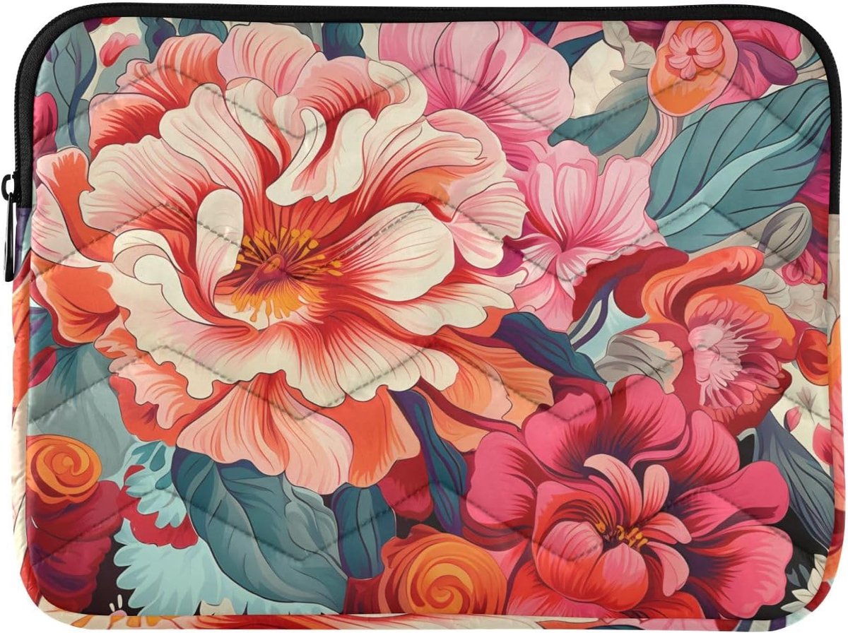 Laptop Sleeve - Computer Tas - Reizen Laptop - Waterbestendig - 14 Inch - Bloemen Print