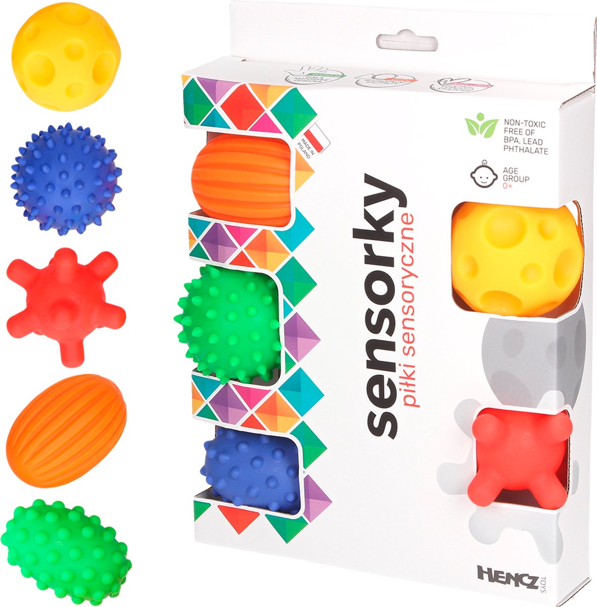 Hencz Toys Mom's Care - Sensorische Bal - 5 Stuks - Verschillende Kleuren