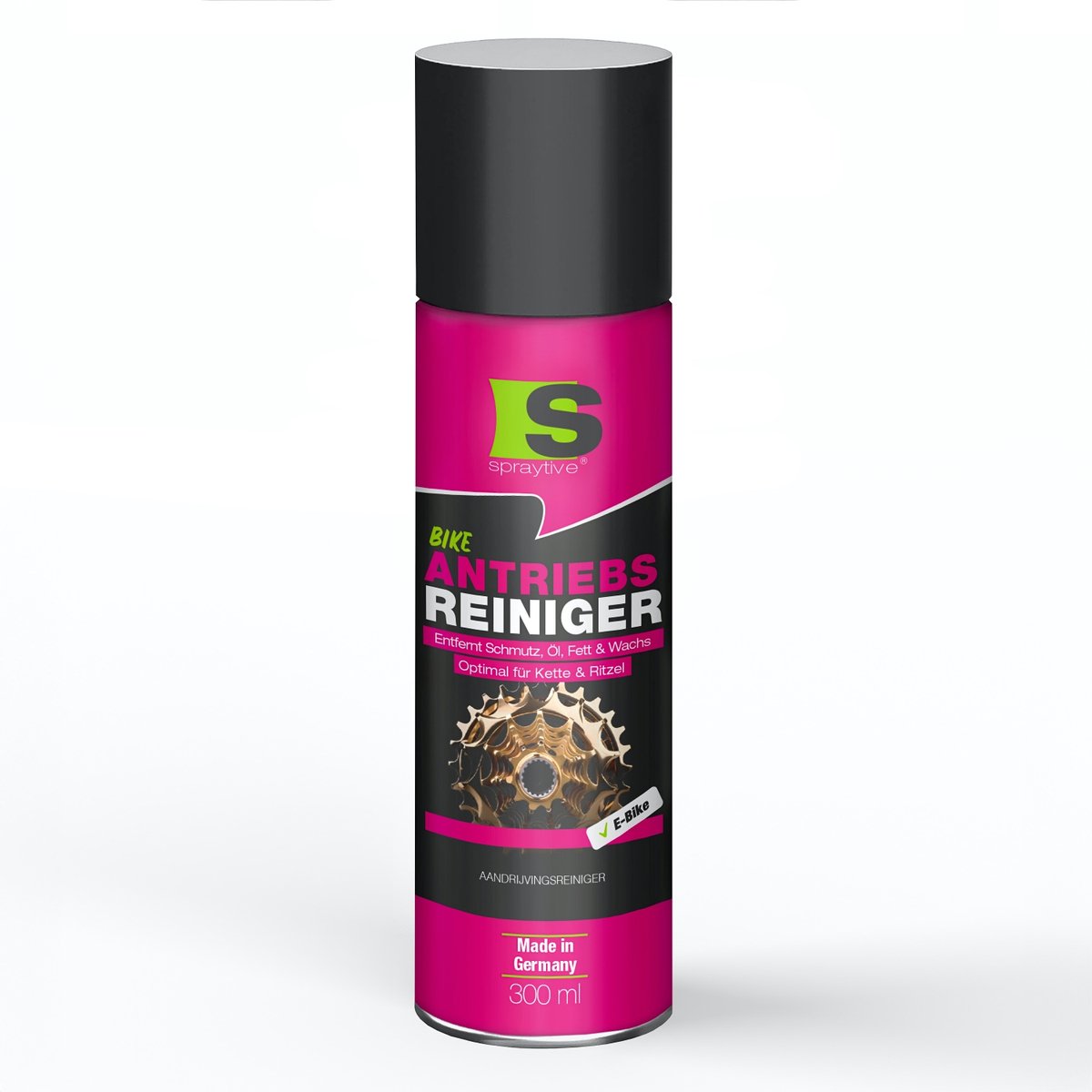 Spraytive 1x 300ml aandrijfreiniger – kettingreiniger & fiets ontvetter voor ketting, cassette en aandrijving – verwijdert vet, olie en vuil