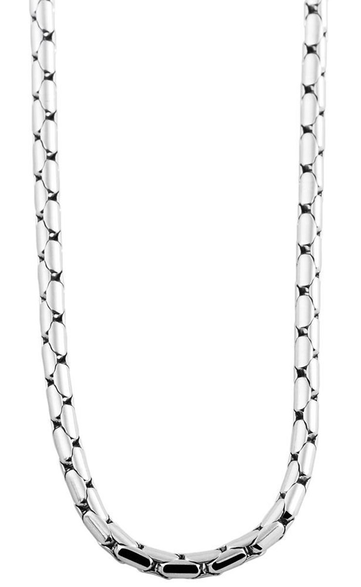 AKZENT Akzent dames ketting Lena cobra ketting van roestvrij staal, zilverkleurig, 43-80 cm + 5 cm