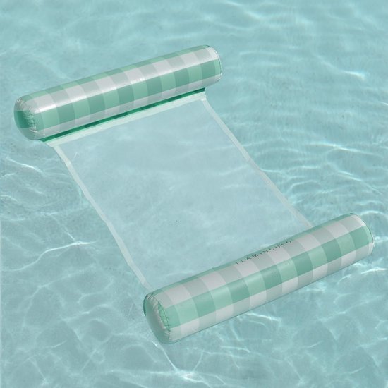 Zwemmat Volwassenen - Opblaasbare Hangmat - Ontspannen in Water - Dubbel Ventiel Snel Opblazen - 73 x 115 cm - Groen — afbeelding 5