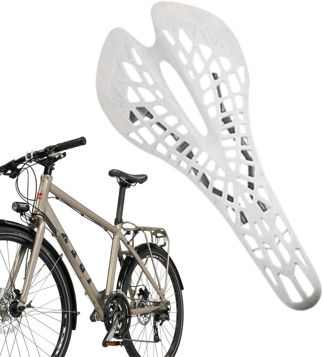 Fietsstoelkussen - Fietszadelcomfort - Comfortabel Fietsen - Schokabsorberend - Ca. 210g - Wit