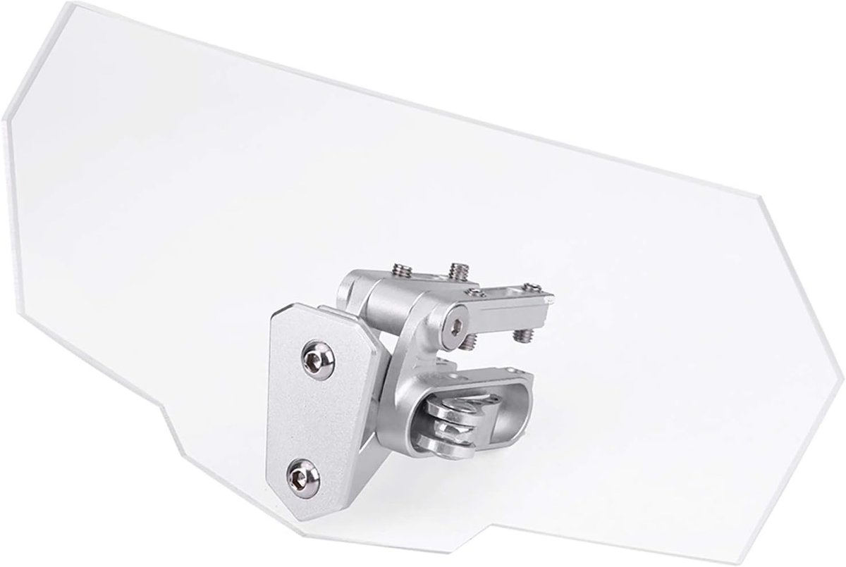 Motorfiets Windscherm - Verstelbaar Deflector - Rijcomfort Verbeteren - Universele Pasvorm - 270 x 120 mm - Transparant