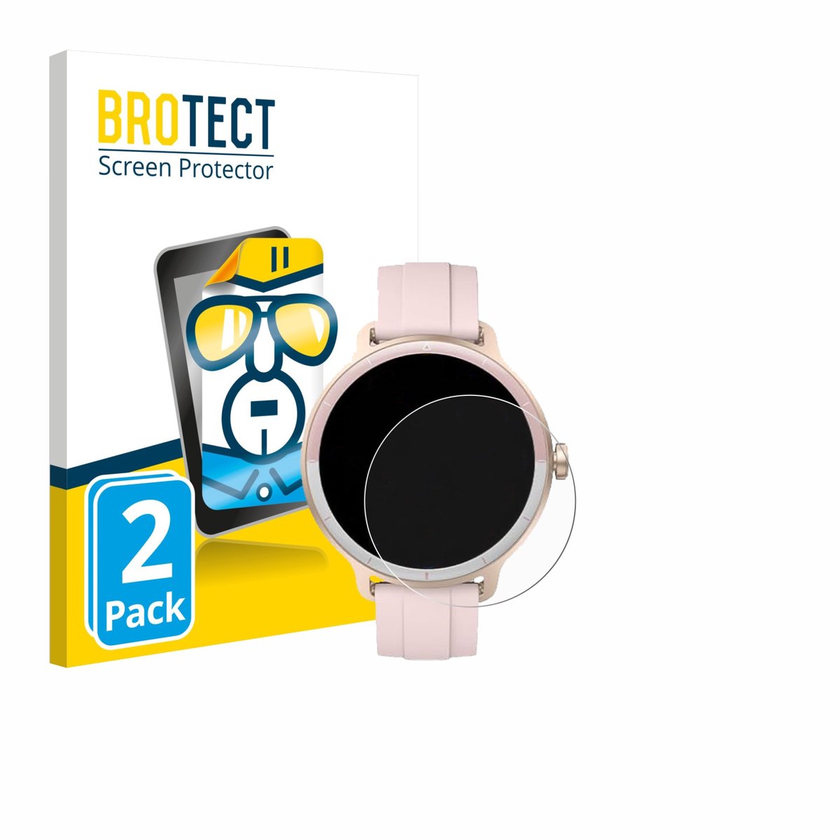 BROTECT - Screenprotector voor KIBFLE DR03 1.27" - Folie Beschermfolie transparant 2 Stuks