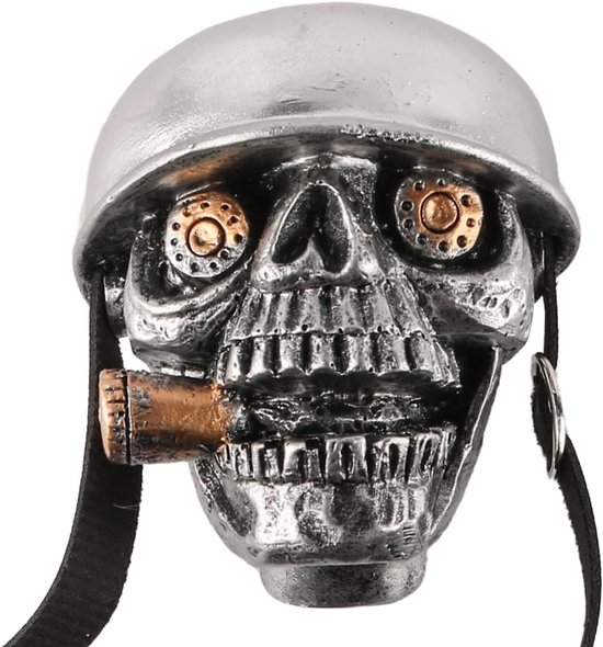 Skull Soldier Shift Knob - Gear Shift Knob - Car Interior Styling - Handmade Resin Design - 9x8.5x9.5cm - Silver van Merkloos — afbeelding 4