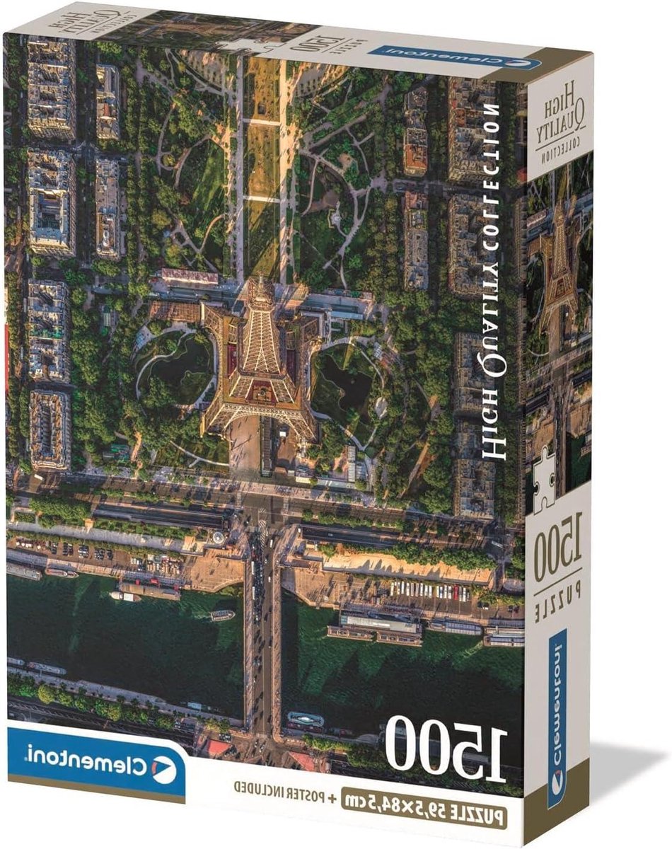 Puzzel 1500 Stukjes - Volwassenen Puzzel - Ontspannend Tijdverdrijf - Gemaakt in Italië - 59.5 x 84.5 cm - Parijs Thema