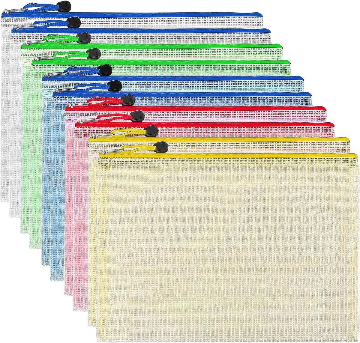 Documententas Set - Opbergmappen - Reis Organisatie - Transparant PVC - A6 Formaats - 5 Kleuren