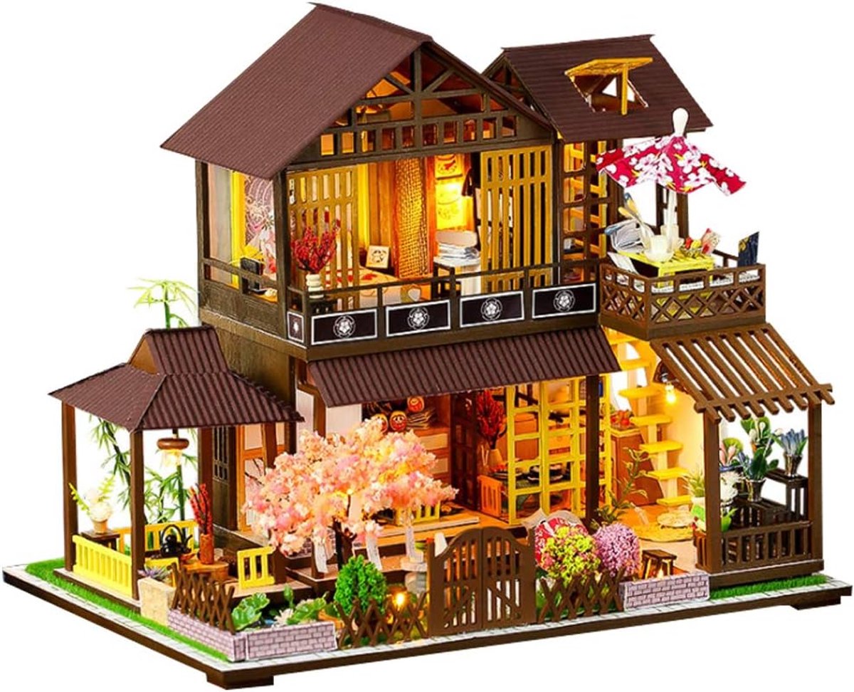 Miniatuur Poppenhuis - DIY Huis Kit - Creatieve Hobby - Met LED Verlichting - 28 x 20 x 22.5cm