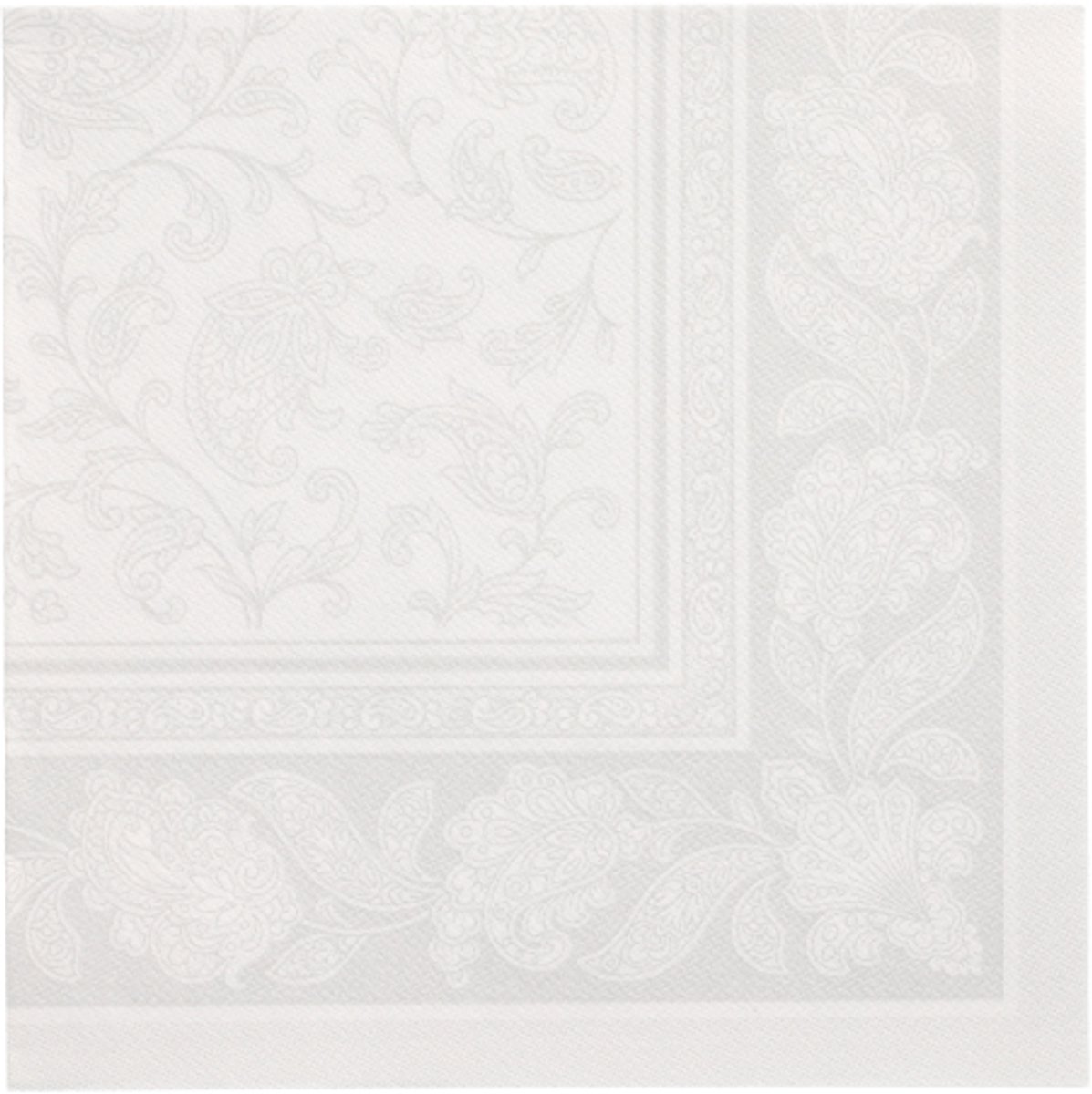 5x 50 Servetten ROYAL Collection 1/4 vouw 40 cm x 40 cm wit Ornaments