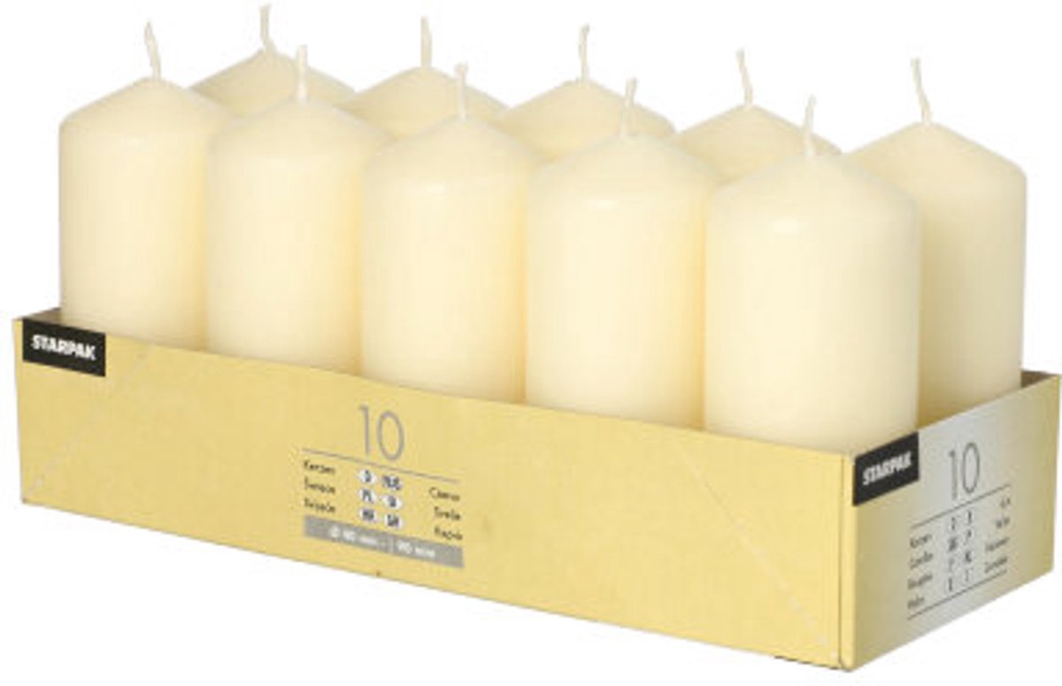 4x 10 Stompkaarsen Ø 40 mm · 90 mm creme