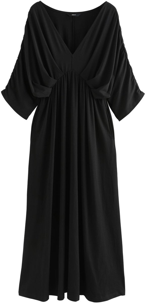 Next - Dames - Jersey midi-kaftanjurk - Zwart