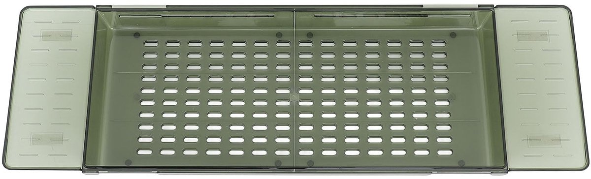 Allecto - Badkamerrack - Uitbreidbaar - Grote capaciteit - Translucent groen - Badaccessoires - Geschikt voor badkamer - Kleur groen