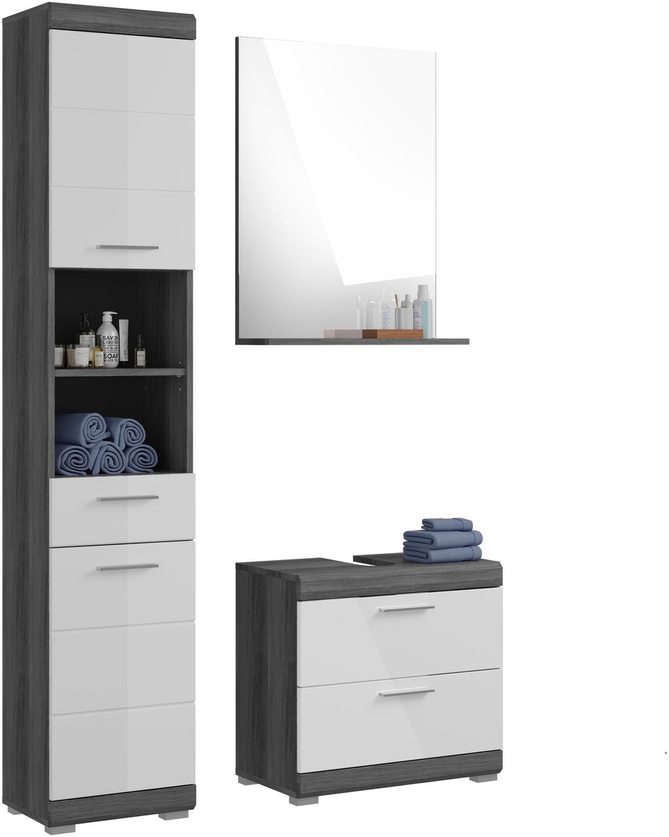 xonox.home Badkamermeubel Scout rookzilver imitatie 112x191x37 cm