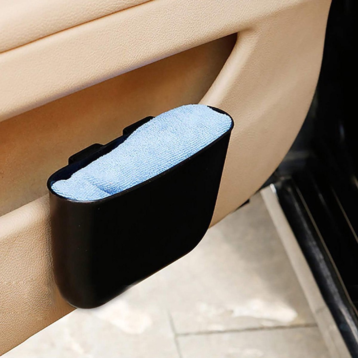 Auto Prullenbak - Opbergdoos - Auto Interieur - Draagbaar en Hangbaar - 18.5x11x4.2 cm - Zwart
