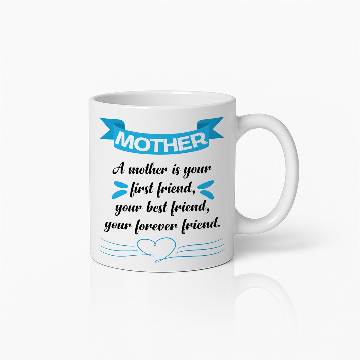 Moeder Beste Vriendin Quote Koffiemok - Hart Design - Moederdag Cadeau - Keramiek