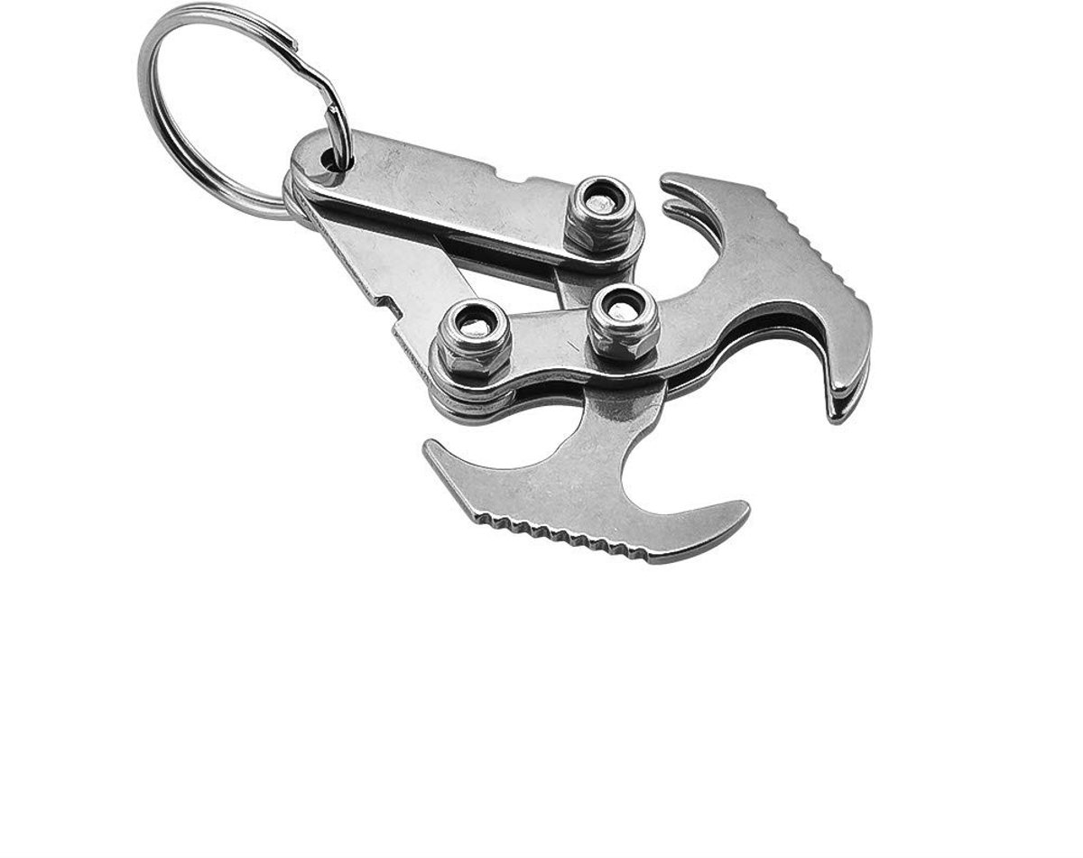 Jhubersproducts - Multi-Functie Klimmen Haak - Roestvrij Staal - Lichtgewicht - Voor Buitenactiviteiten - Perfect voor Vallen Voorwerpen - 7 x 4.6 cm