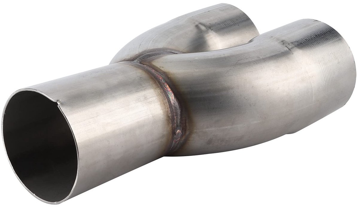 By shayne - Y-Pijp Roestvrij Staal - Universele 3-inch Uitlaatpijp - Adapter voor Auto - 9,8 inch - Dubbele Uitlaatconnector - Uitlaatadapter voor Au.