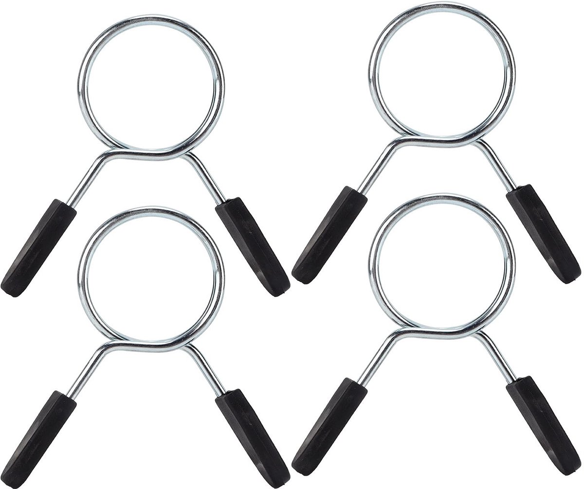 Dailygoods - Halterclips - 4 Stuks - 48mm Barbell Spring Clips - Voor Fitness - Stevig en Duurzaam - Geschikt voor Haltertraining - Lichtgewicht