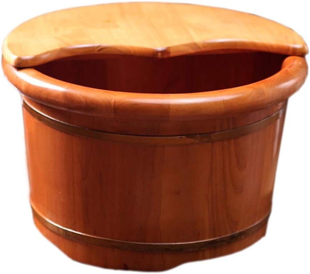 Voetenbad Vat - Houten Voetbad - Ontspanning Thuis - Eikenhout Isolatie - 42 cm Diameter - Houtkleur