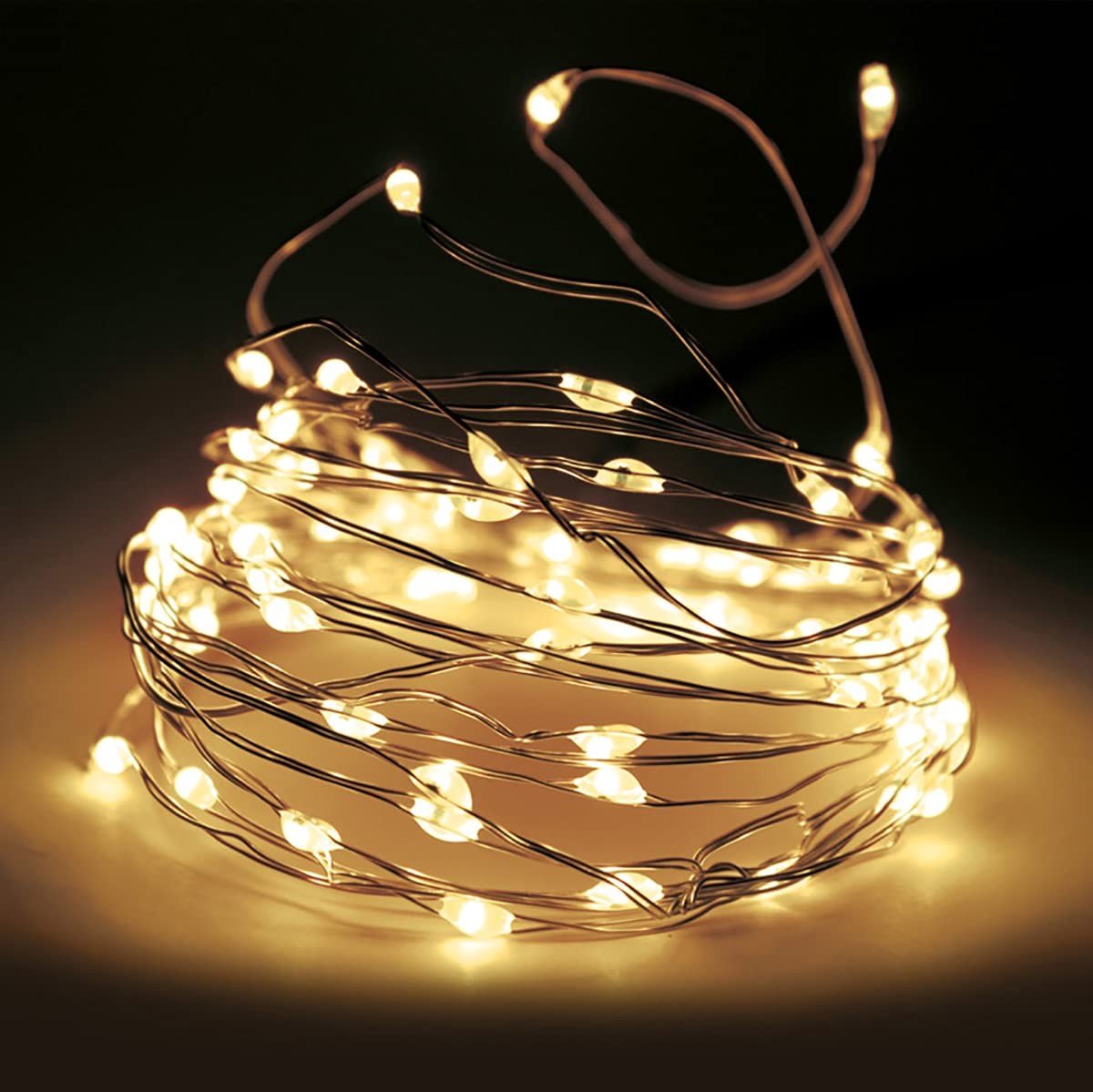 Vlemico - Led-lichtsnoer - Microdraad - Flexibel en stijlvol - Warmwit - Timerfunctie - Veelzijdige verlichting - Geschikt voor elke gelegenheid
