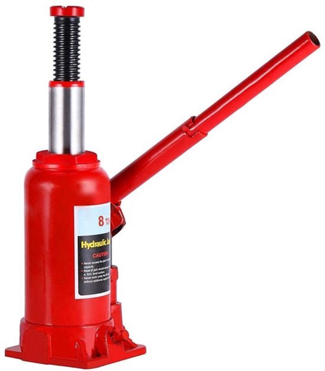 Hydraulische Jack 8T - Stampjack met Dikke Stalen Behuizing - Bereik 20-34 cm