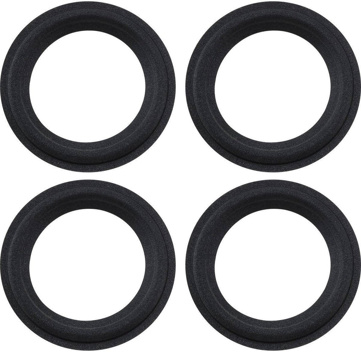 Dailygoods - Speaker Foam Edge Surround Vervanging - Luidspreker Reparatie Kit - Zwart - Schuim - 4 Stuks - Geschikt voor DIY Reparatie