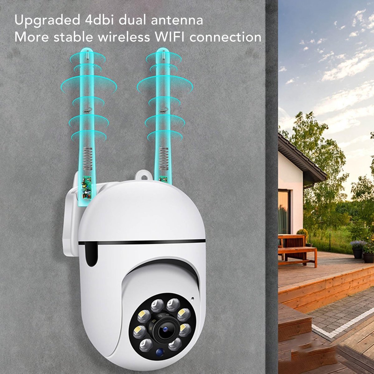 Dailygoods - Bewakingscamera's - 1080P High Definition - Nachtzicht - Waterdicht - Bewegingsdetectie - APP-bewaking op Afstand - Geschikt voor Thuisge