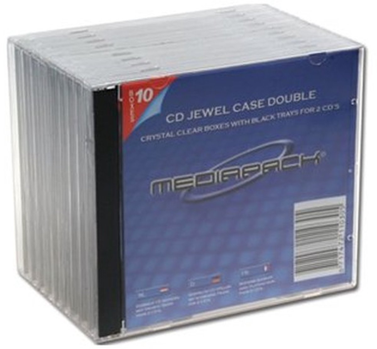 Sauerwald CD/DVD Cover Standaard Case - Transparant/Zwart - Set van 10